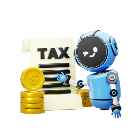 Robot Showing Tax Document  3D Icon