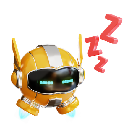 Robot Sleep  3D Illustration