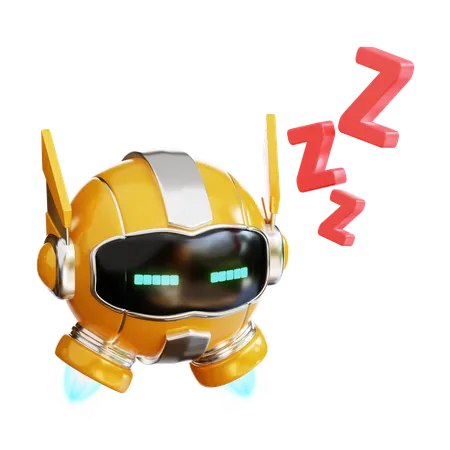 3 D Render Yellow Technology Robot Sleep Illustration 3D Illustration