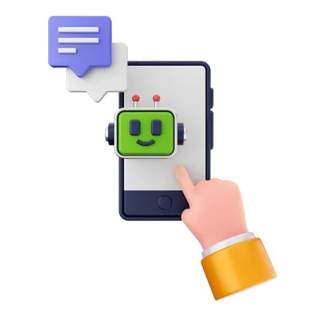 Robot-smartphone  3D Icon