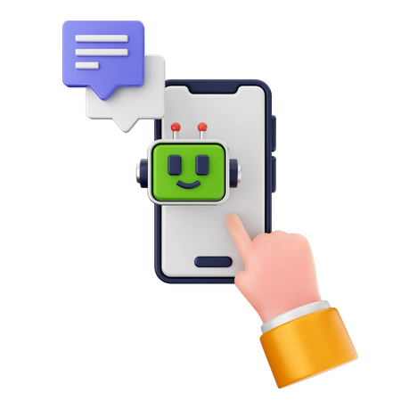 Robot-smartphone  3D Icon