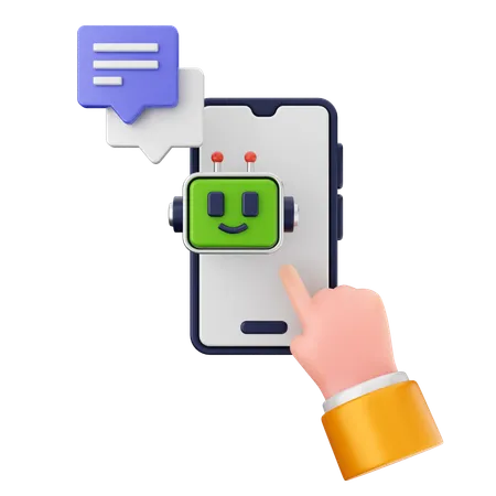 Robot-smartphone  3D Icon