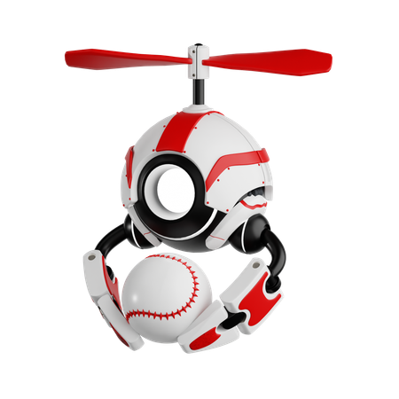 Robot sostiene pelota de beisbol  3D Icon