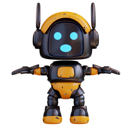 Robot Spread Its Arms  3D Illustration