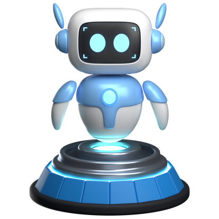 Robot sur scène  3D Illustration