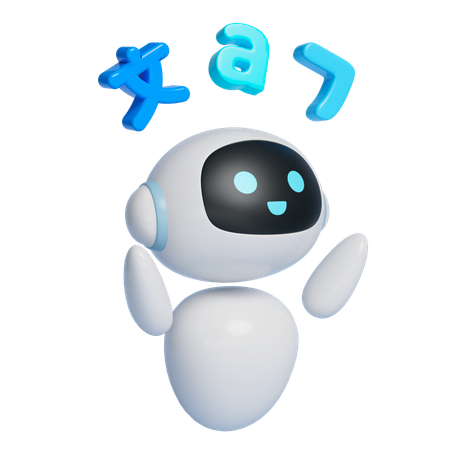 Robot Teaches Foreign Language  3D Icon