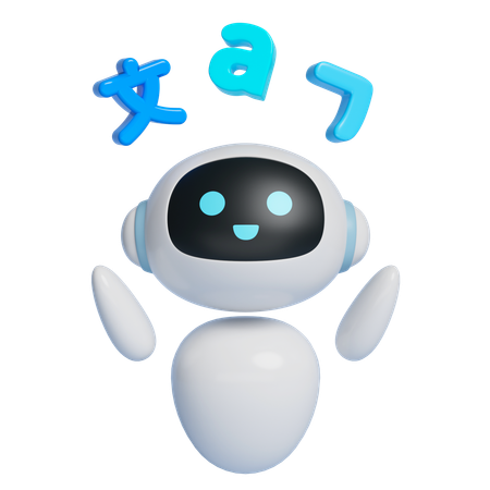 ロボットが外国語学習を教える  3D Icon
