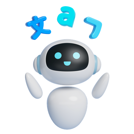 Robot Teaches Foreign Language Study  3D Icon