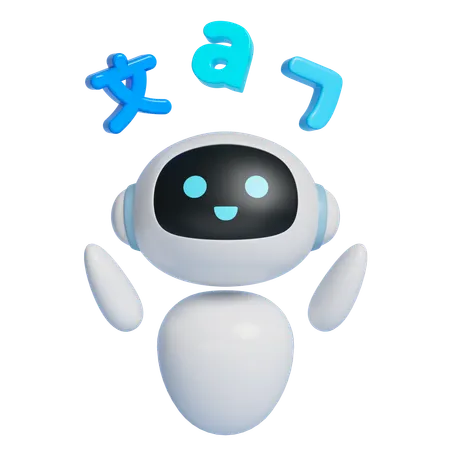 Robot Teaches Foreign Language Study  3D Icon