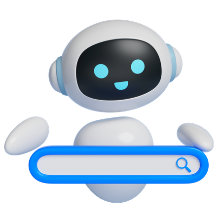 Robot That Pops Up A Search Bar  3D Icon