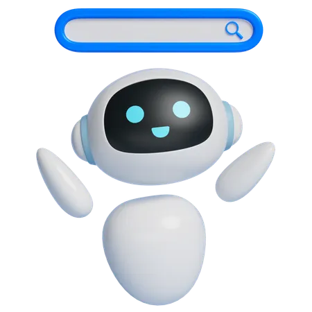 Robot That Pops Up A Search Bar  3D Icon