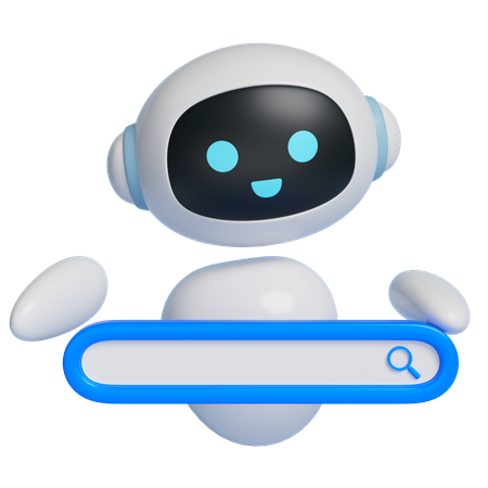 Robot That Pops Up A Search Bar  3D Icon