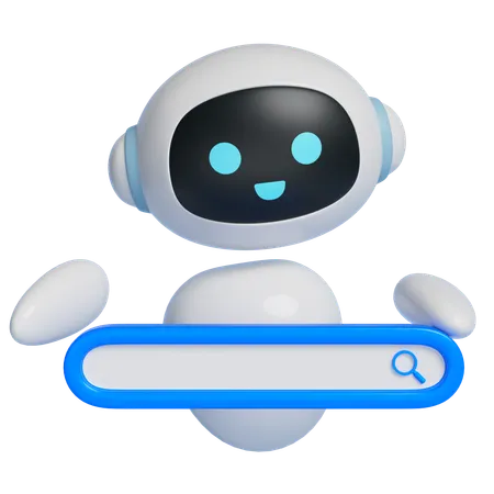 Robot That Pops Up A Search Bar  3D Icon