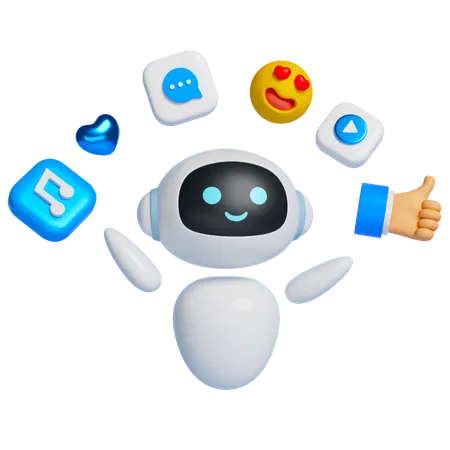 Robot That Recommends Audiovisual Media  3D Icon