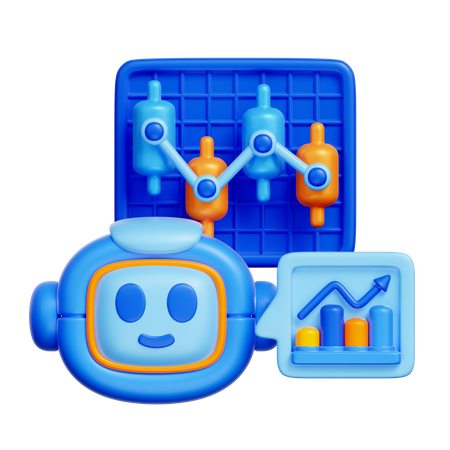 Robot Trading  3D Icon