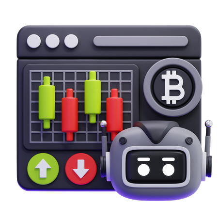 Robot Trading  3D Icon