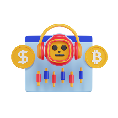 Robot Trading  3D Icon