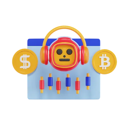 Robot Trading  3D Icon