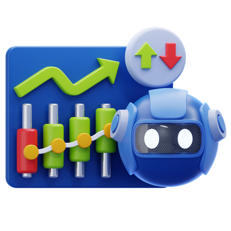 Robot Trading  3D Icon