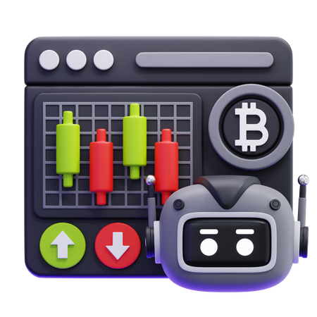 Robot Trading  3D Icon