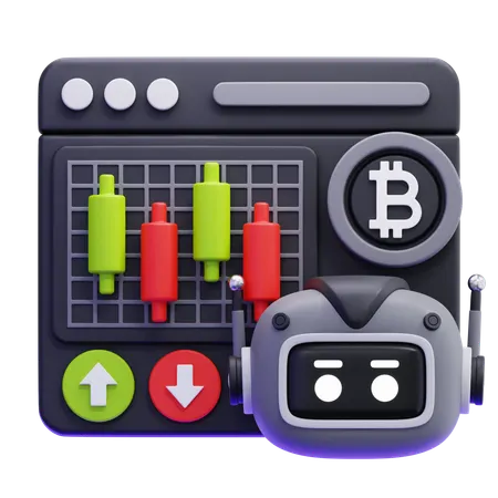 Robot Trading  3D Icon