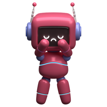 Robot triste  3D Illustration