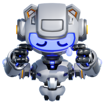 Robot triste  3D Illustration