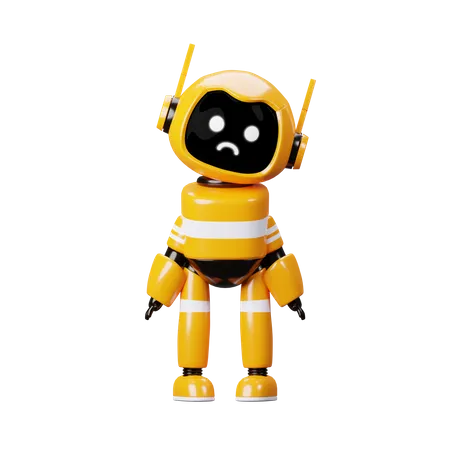 Robot triste  3D Illustration