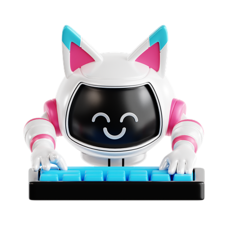 Robot Typing  3D Icon