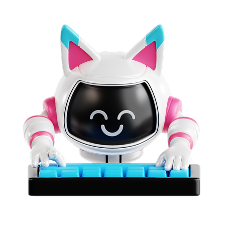 Robot Typing  3D Icon