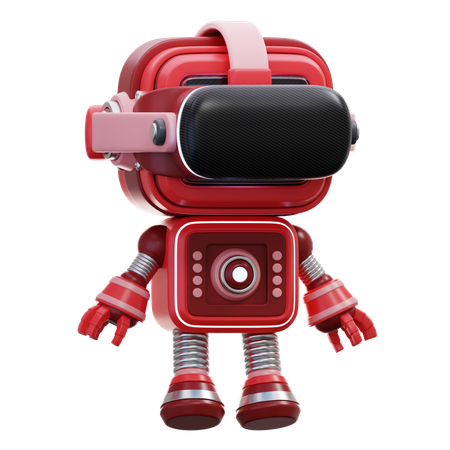 Robot Using Vr Glasses  3D Icon