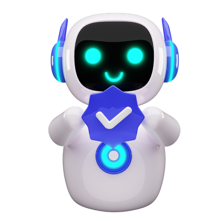 Robot verificado  3D Icon