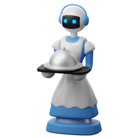 Robot Waiter  3D Icon