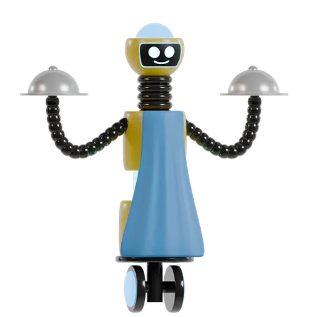 Robot Waiter  3D Icon