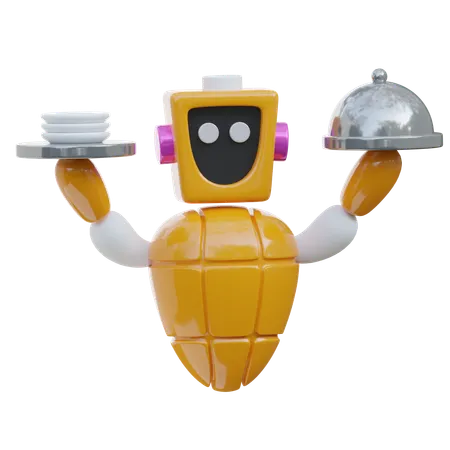 Robot Waiter  3D Icon