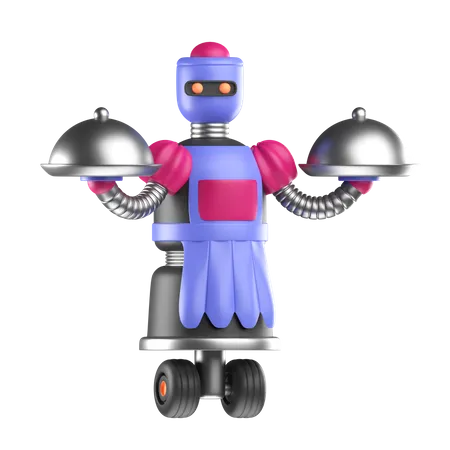 Robot Waitress  3D Icon