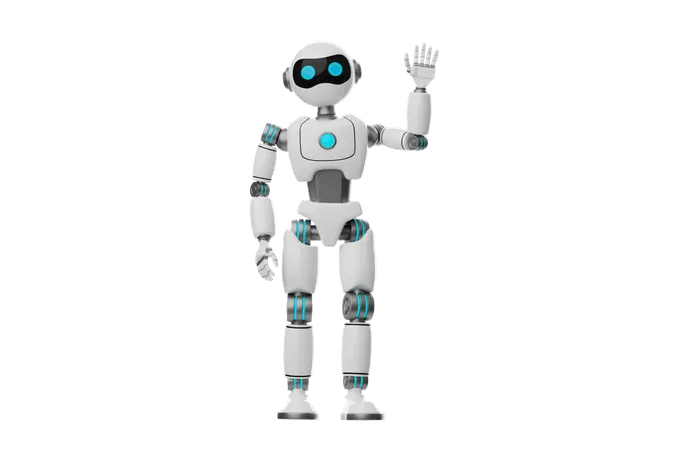 Robot waving hand  3D Icon