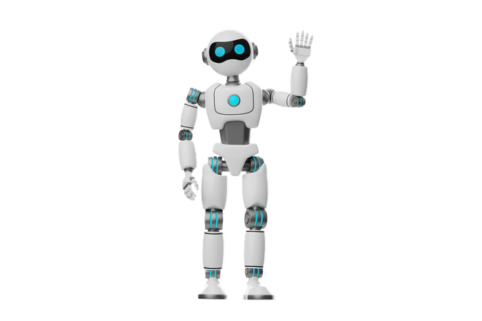 Robot waving hand  3D Icon