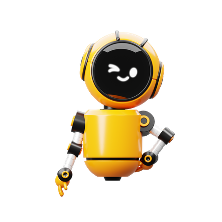 Robot winking  3D Illustration