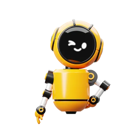 Robot winking  3D Illustration