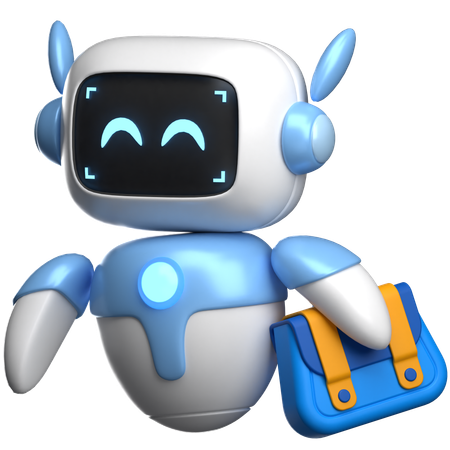 Robot With A Briefcase  3D Illustration