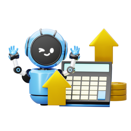 Robot With Calculator  3D Icon