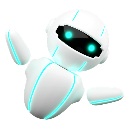 Robot with open arms 3D Illustration
