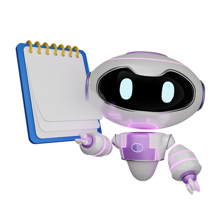 Robot with Paper  3D Icon