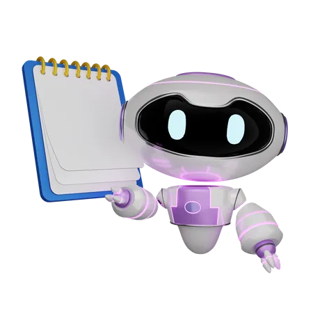 Robot with Paper  3D Icon