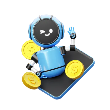 Robot With Phone  3D Icon