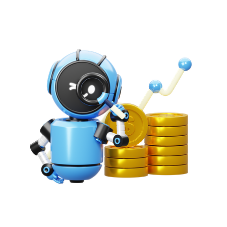 Robot With profit  3D Icon
