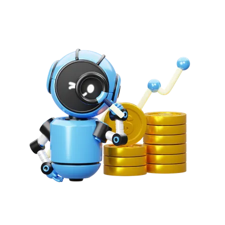 Robot With profit  3D Icon