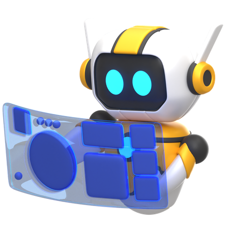 Robot With Virtual Screen  3D Icon