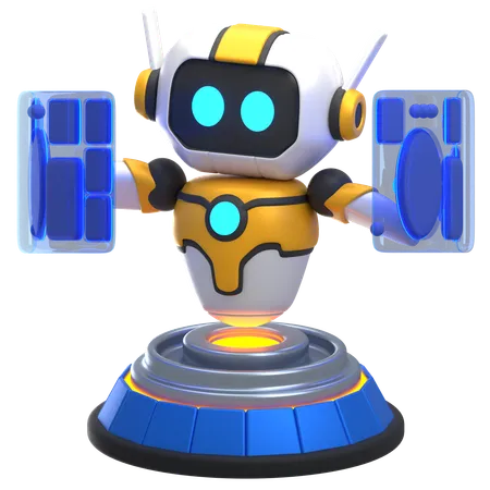 Robot With Virtual Screen  3D Icon